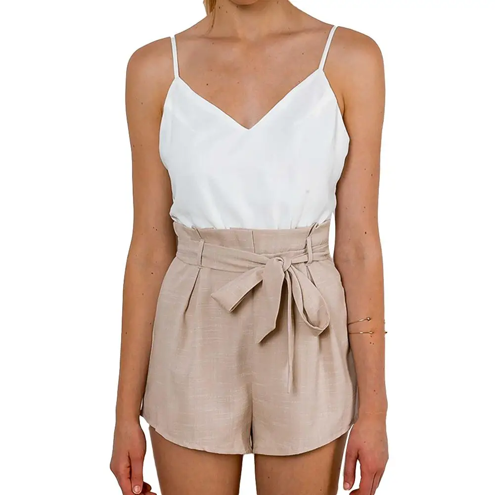 Sexy Women Summer Clothes Color Block V Neck Straps Sling Backless Sleeveless Casual Strappy Jumpsuit With Belted Romper
Sexy Women Summer Clothes Color Block V Neck Straps Sling Backless Sleeveless Casual Strappy Jumpsuit With Belted Romper