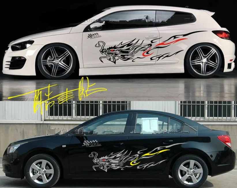 Набор роскошных боковых наклеек из ПВХ с рисунком дракона тотема|stickers racing|pvc