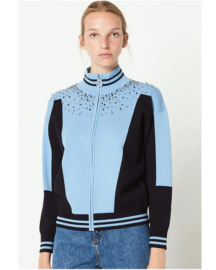 France style women's elegant diamonds knitting jackets coat Chic 2018 autumn winter sweater cardigans coat G009
France style women's elegant diamonds knitting jackets coat Chic 2018 autumn winter sweater cardigans coat G009