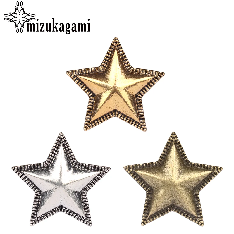3pcs/lot 28MM Retro Zinc Alloy Golden/Silver/Bronze CONCHO Stars Pentagram Decorative Buttons Charms For DIY Accessories
3pcs/lot 28MM Retro Zinc Alloy Golden/Silver/Bronze CONCHO Stars Pentagram Decorative Buttons Charms For DIY Accessories