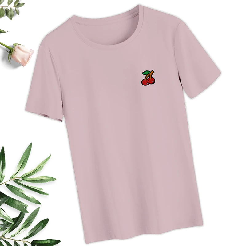 casual white solid cute cherry O-neck summer girls t-shirt women tops harajuku tees women
casual white solid cute cherry O-neck summer girls t-shirt women tops harajuku tees women