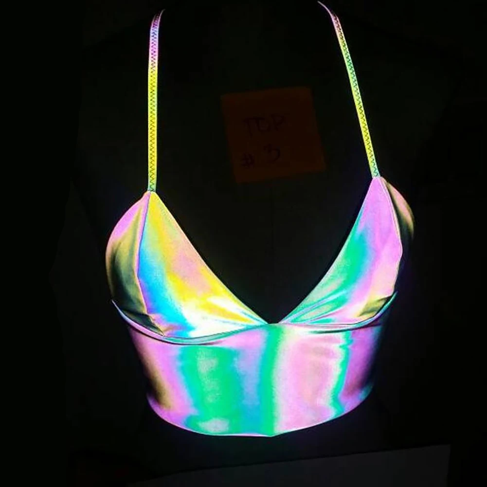 Sexy Casual Reflective Fashion Girls Polyester Outfit Women Vest Camisoles Rainbow Top Tank Ladies Party Festival
Sexy Casual Reflective Fashion Girls Polyester Outfit Women Vest Camisoles Rainbow Top Tank Ladies Party Festival
