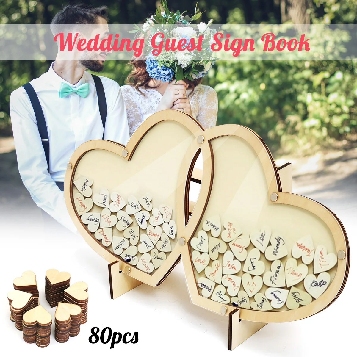 Personalized Hearts Wedding Guest Book Visit Signature Sign Book 3D Wooden Double-Heart Pendant Drop Ornaments Party Decoration
Personalized Hearts Wedding Guest Book Visit Signature Sign Book 3D Wooden Double-Heart Pendant Drop Ornaments Party Decoration