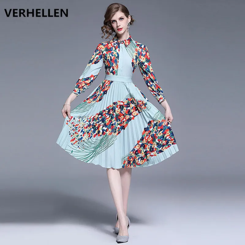 VERHELLEN High Quality Fashion Designer Runway Dress 2019 Autumn Women's 3/4 Sleeve Graffiti Print Slim Pleated Elegant Dress
VERHELLEN High Quality Fashion Designer Runway Dress 2019 Autumn Women's 3/4 Sleeve Graffiti Print Slim Pleated Elegant Dress