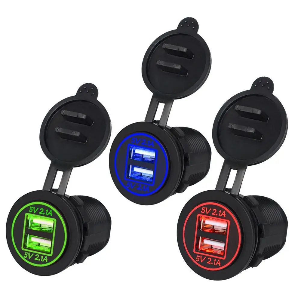100% подлинное 12-24 в USB зарядное устройство для мотоцикла Авто ATV Лодка светодиодный