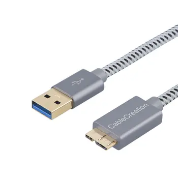 USB 3.0 Micro Cable, Short USB 3.0 A to Micro B Cord, Compatible External Hard Drive, HD Camera, Space Gray Aluminum
USB 3.0 Micro Cable, Short USB 3.0 A to Micro B Cord, Compatible External Hard Drive, HD Camera, Space Gray Aluminum