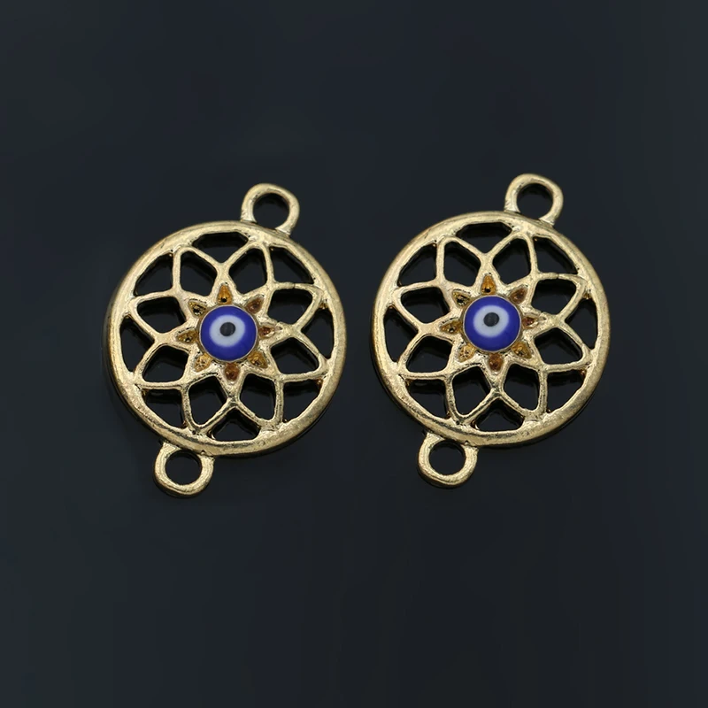 JAKONGO Gold Color Dreamcatcher Blue Eye Connector fit Jewelry Making Bracelet Accessories DIY Craft 22*16mm 6pcs
JAKONGO Gold Color Dreamcatcher Blue Eye Connector fit Jewelry Making Bracelet Accessories DIY Craft 22*16mm 6pcs