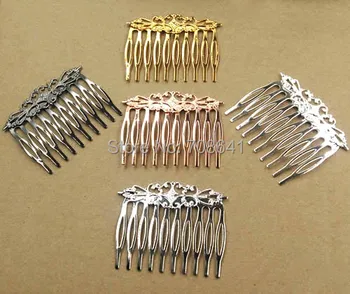 55x45mm Multi-color Plated Brass Metal Blank Filigree Flower 10 teeth Hairwear Hair Combs DIY Settings Hair Jewelry Findings
55x45mm Multi-color Plated Brass Metal Blank Filigree Flower 10 teeth Hairwear Hair Combs DIY Settings Hair Jewelry Findings