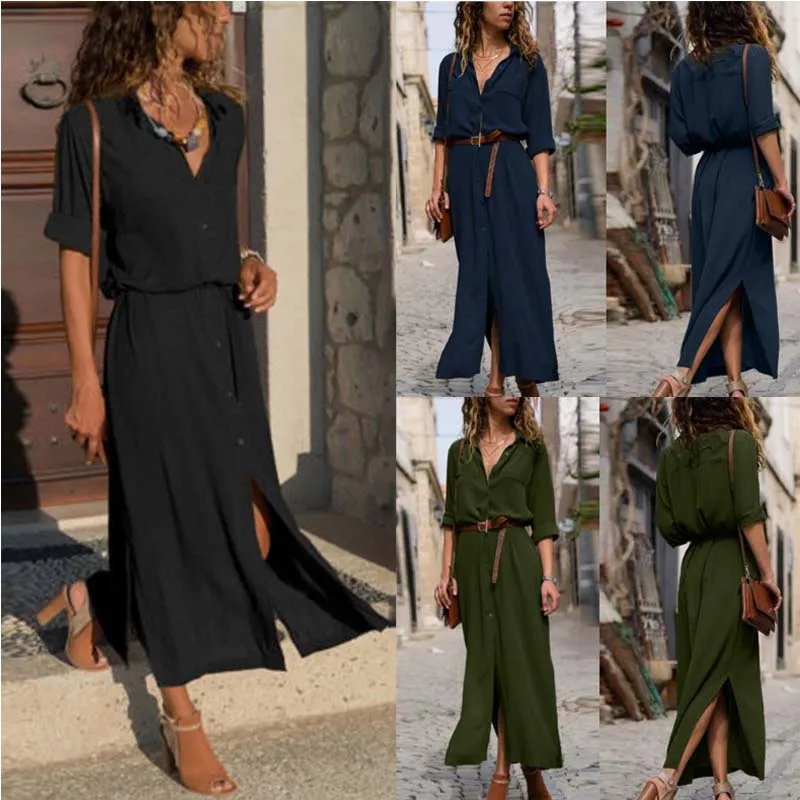 Wavaiov 2018 New Fashion Women Casual Long Dress Women Autumn Winter Long Sleeve Button Shirt Maxi Dresses Ladies Vestido
Wavaiov 2018 New Fashion Women Casual Long Dress Women Autumn Winter Long Sleeve Button Shirt Maxi Dresses Ladies Vestido