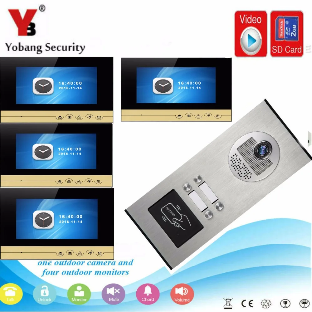 YobangSecurity Video Intercom 7Inch Video Door Phone Doorbell Chime RFID Access Control With Video Recording Take Photo Function
YobangSecurity Video Intercom 7Inch Video Door Phone Doorbell Chime RFID Access Control With Video Recording Take Photo Function