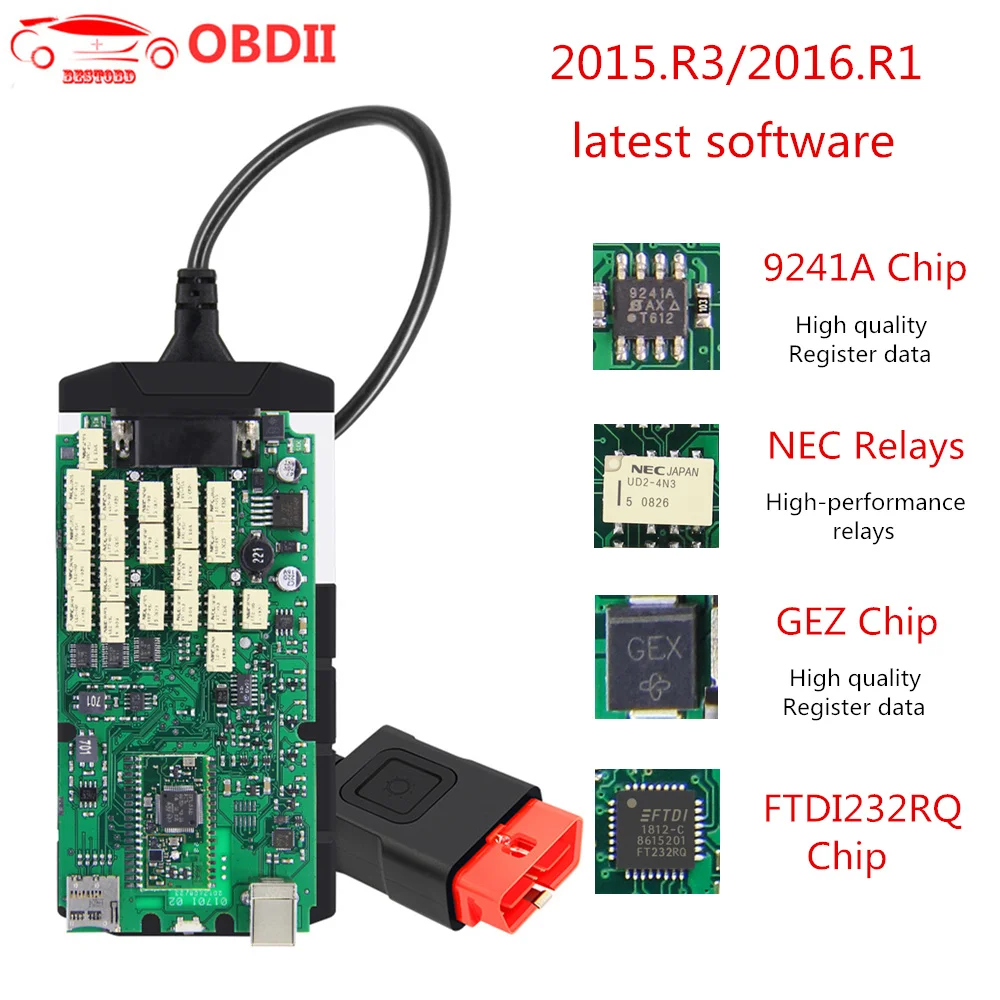 CDP Pro 2015.R3/2016.R1 Single Board Bluetooth With NEC 9241A CDP TCS WOW OBD2 Car Truck Diagnostic Scanner Tool 2016.00
CDP Pro 2015.R3/2016.R1 Single Board Bluetooth With NEC 9241A CDP TCS WOW OBD2 Car Truck Diagnostic Scanner Tool 2016.00