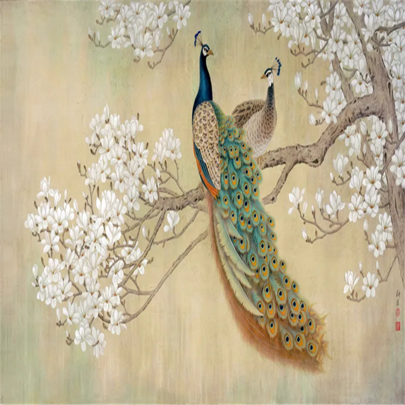 beibehang photo wallpaper flash silver cloth Chinese living room bedroom TV backdrop bird Peacock Magnolia large mural wallpaper
beibehang photo wallpaper flash silver cloth Chinese living room bedroom TV backdrop bird Peacock Magnolia large mural wallpaper