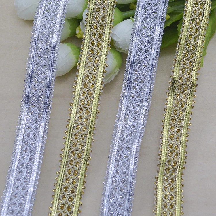 1Meter/lot Gold Sliver Lace Ribbons Fabric Handmade Clothing Applique Wedding Decoration Sewing Applique Lace Trims 1.7cm Width
1Meter/lot Gold Sliver Lace Ribbons Fabric Handmade Clothing Applique Wedding Decoration Sewing Applique Lace Trims 1.7cm Width
