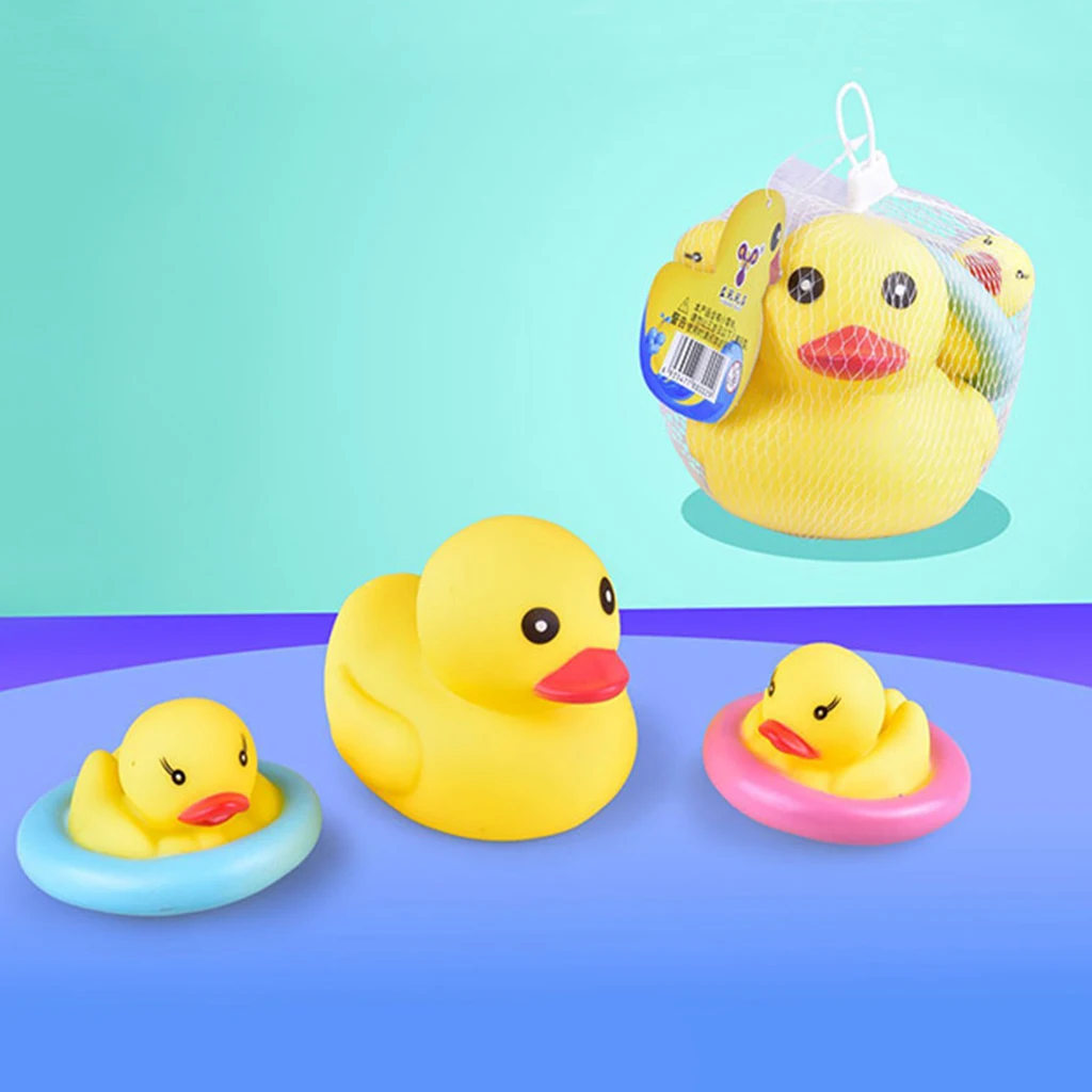 3 Pieces Vinyl Duck Shaped Bath Toys Bathing Swimming Playing Toy Set for Kids Children Bathroom Decoration Toys Set 3 Pieces Vinyl Duck Shaped Bath Toys Bathing Swimming Playing Toy Set for Kids Children Bathroom Decoration Toys Set