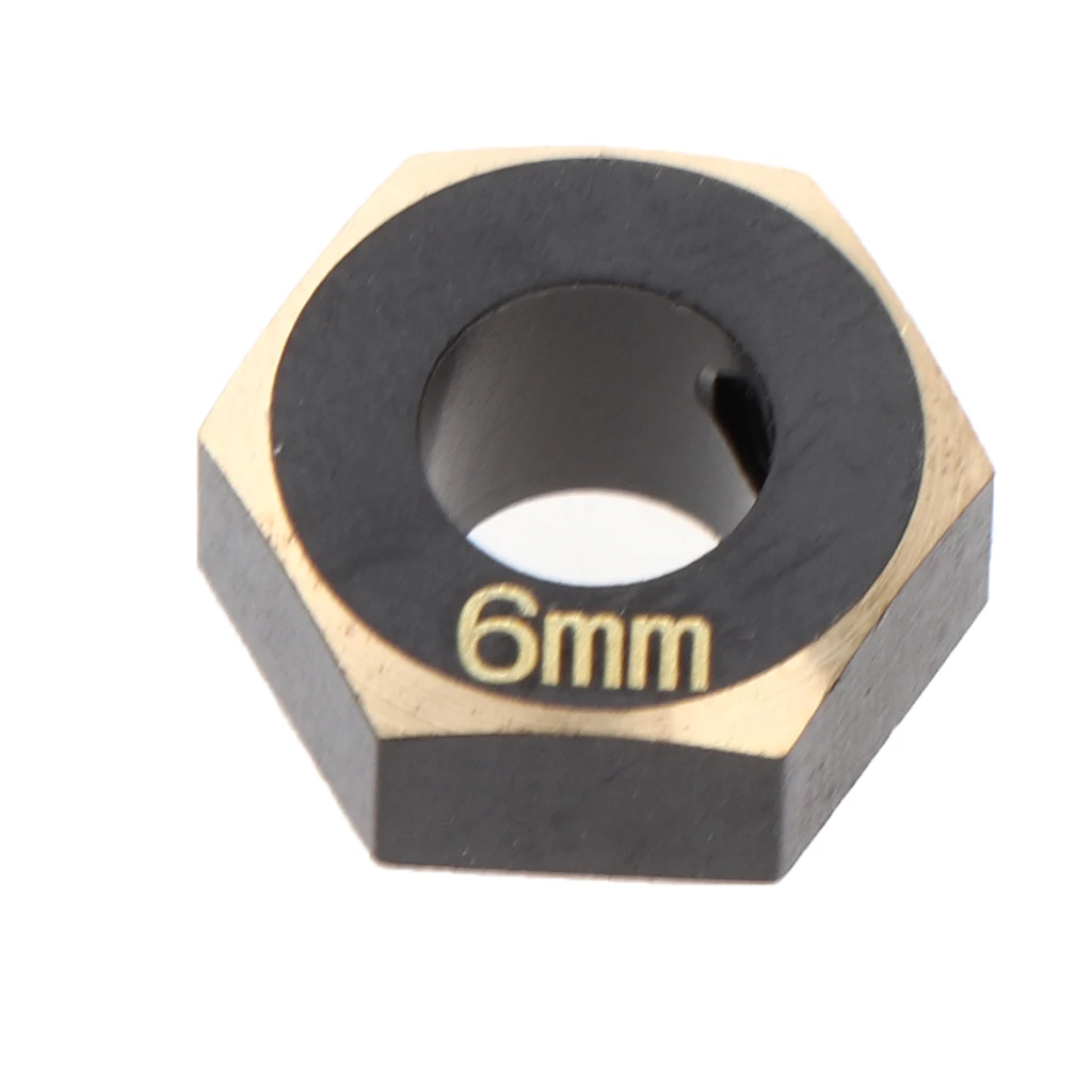 4Pcs Machined Brass 6mm Wheel Hex Hub Adapter for 1/10 Traxxas -4 Climbing Crawler RC Hobby Model Car
