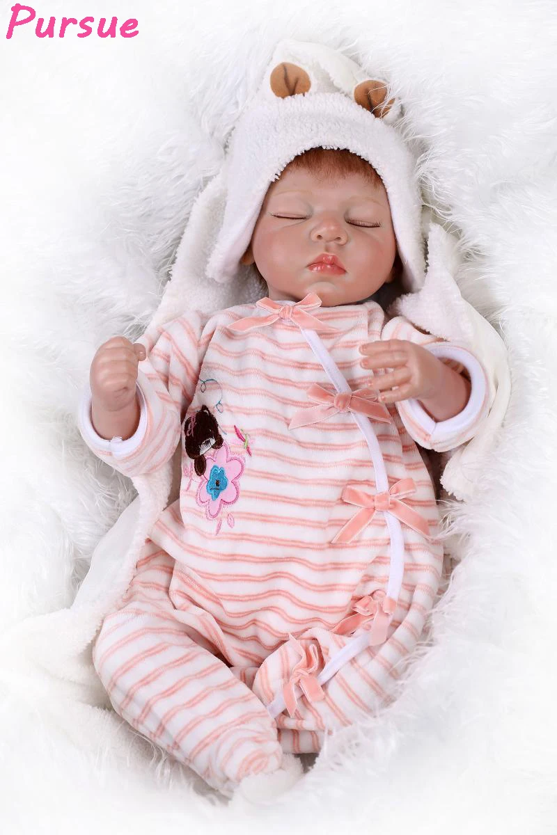 Pursue 20 inchs Silicone Reborn Soft Vinyl Doll Reborn Babies Adora Doll for Girls bebe reborn menina de silicone menina 53cm