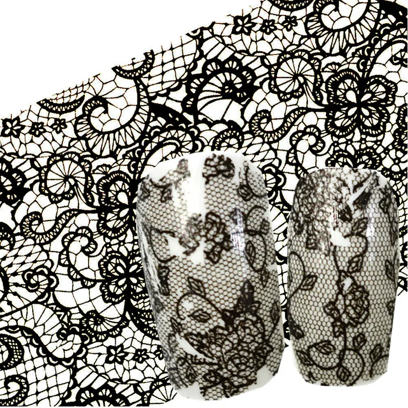 100x4cm Nail Art Retail Black Flowers Lace Manicure Nail Sticker of Nail Art Glue Adhesive Foils Glitter Beauty Designs JILB03
100x4cm Nail Art Retail Black Flowers Lace Manicure Nail Sticker of Nail Art Glue Adhesive Foils Glitter Beauty Designs JILB03