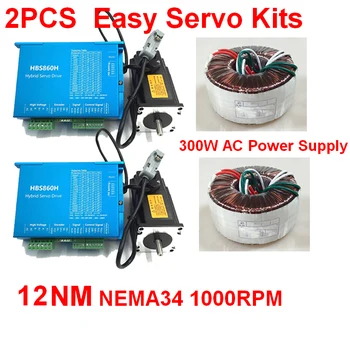 2PCS NEMA34 86mm 12Nm 1714Oz-in Closed Loop Hybrid Stepper Motor Drive 300W Power Supply Kit Easy Servo for CNC With Cooling Fan
2PCS NEMA34 86mm 12Nm 1714Oz-in Closed Loop Hybrid Stepper Motor Drive 300W Power Supply Kit Easy Servo for CNC With Cooling Fan