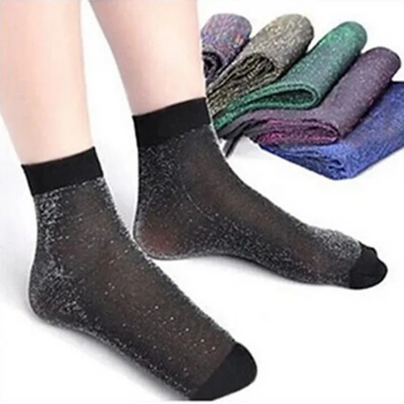 10 Pairs/Lot High Quality Women Silk Shiny Casual Short Socks Harajuku Soft Ladies Glitter Transparent Elastic Socks
10 Pairs/Lot High Quality Women Silk Shiny Casual Short Socks Harajuku Soft Ladies Glitter Transparent Elastic Socks