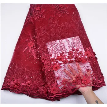 Latest Red French Tulle Lace Fabric High Quality Fashion Fabric With Beads 3D Embroidery French lace Fabrics With Stones 1255B
Latest Red French Tulle Lace Fabric High Quality Fashion Fabric With Beads 3D Embroidery French lace Fabrics With Stones 1255B