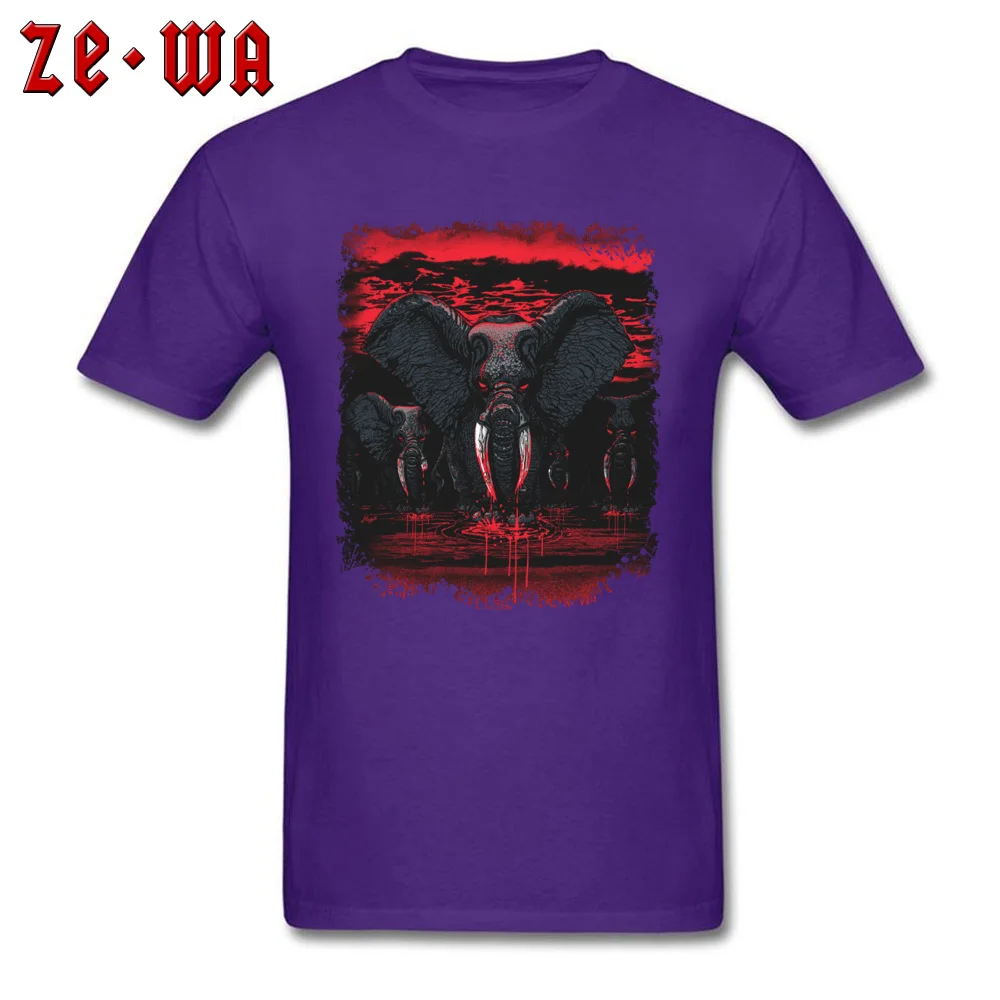 Leisure Blood Ivory Elephants Revenge T-Shirt Fashionable Summer Short Sleeve O-Neck Tops Tees Cotton Men Normal Tshirts Blood Ivory Elephants Revenge purple