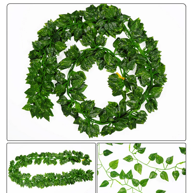 2M Long Green Simulation Plants Ivy Leaf Fake Grape Vine Artificial Flower String Foliage Leaves Home Wedding Garden Decoration
2M Long Green Simulation Plants Ivy Leaf Fake Grape Vine Artificial Flower String Foliage Leaves Home Wedding Garden Decoration