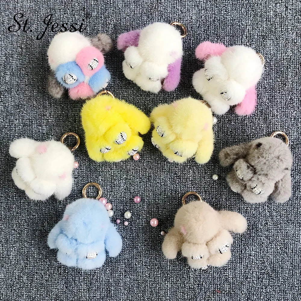 ST.Jessi 2019 New Crystal Style 10cm Mini Real Mink Fur Cute Bunny Rabbit Keychain Ladys Girls Bag Car Key ring Pompon Pendant
ST.Jessi 2019 New Crystal Style 10cm Mini Real Mink Fur Cute Bunny Rabbit Keychain Ladys Girls Bag Car Key ring Pompon Pendant