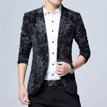 2020 autumn colors blazer man The trend of the youth printed velveteen blazer 
2020 autumn colors blazer man The trend of the youth printed velveteen blazer