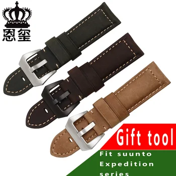 Genuine leather wristband 24mm brown khaki bracelet with stainless steel buckle fit Suunto Traverse
Genuine leather wristband 24mm brown khaki bracelet with stainless steel buckle fit Suunto Traverse