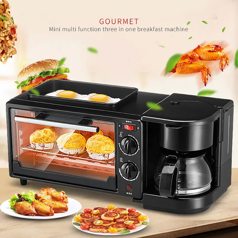 Three-In-One Breakfast Machine Toaster Black Coffee Maker 600ML Oven 9L Toast Fried Egg
Three-In-One Breakfast Machine Toaster Black Coffee Maker 600ML Oven 9L Toast Fried Egg