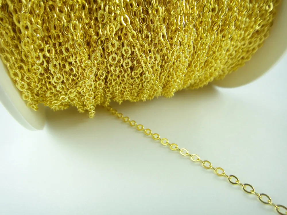 FACTORY 5M(16ft) 2mm Gold Chain Flat Cable Chain Findings C03 Soldered DIY Necklace Jewelry Findings
FACTORY 5M(16ft) 2mm Gold Chain Flat Cable Chain Findings C03 Soldered DIY Necklace Jewelry Findings