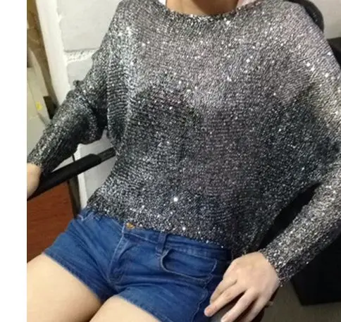 2018 gold lurex Knit Tops Women Sequined asymmetric Hi-Low Sweaters Long Sleeve Big O-neck Casual Loose Embellished Jumpers
2018 gold lurex Knit Tops Women Sequined asymmetric Hi-Low Sweaters Long Sleeve Big O-neck Casual Loose Embellished Jumpers