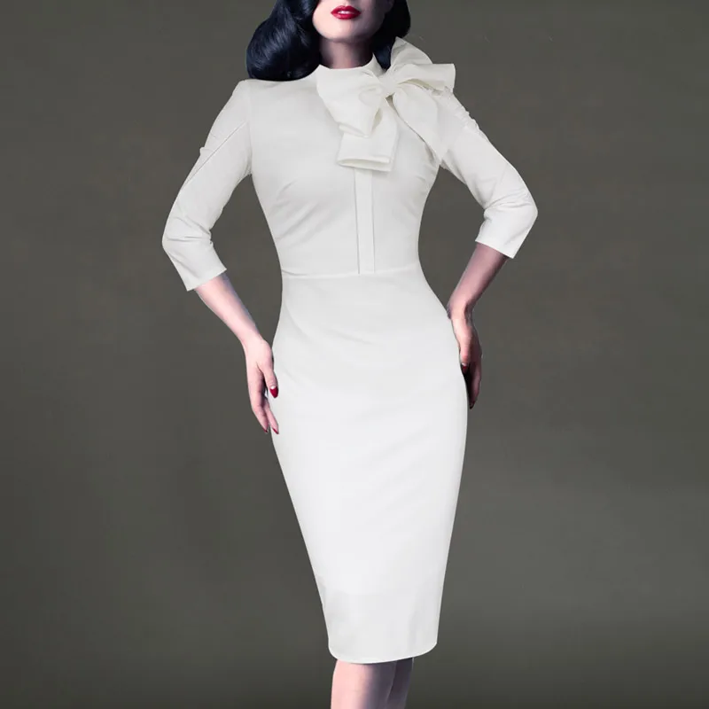 Vfemage Womens Elegant 1950s Vintage Pinup Retro Rockabilly 3/4 Sleeve Bow Party Work Sheath Bodycon Wiggle Pencil Dress 142
Vfemage Womens Elegant 1950s Vintage Pinup Retro Rockabilly 3/4 Sleeve Bow Party Work Sheath Bodycon Wiggle Pencil Dress 142