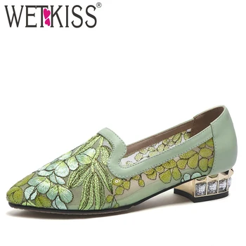 WETKISS Leather Pumps Women Pointed Toe Slip On Footwear Crystal Heels Tthnic Shoes Female Appliques Mesh Shoes Woman Summer
WETKISS Leather Pumps Women Pointed Toe Slip On Footwear Crystal Heels Tthnic Shoes Female Appliques Mesh Shoes Woman Summer