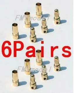 F00149-6, 6Pairs Thick Gold Plated 3.5mm Bullet Connector ( banana plug ) For ESC battery
F00149-6, 6Pairs Thick Gold Plated 3.5mm Bullet Connector ( banana plug ) For ESC battery