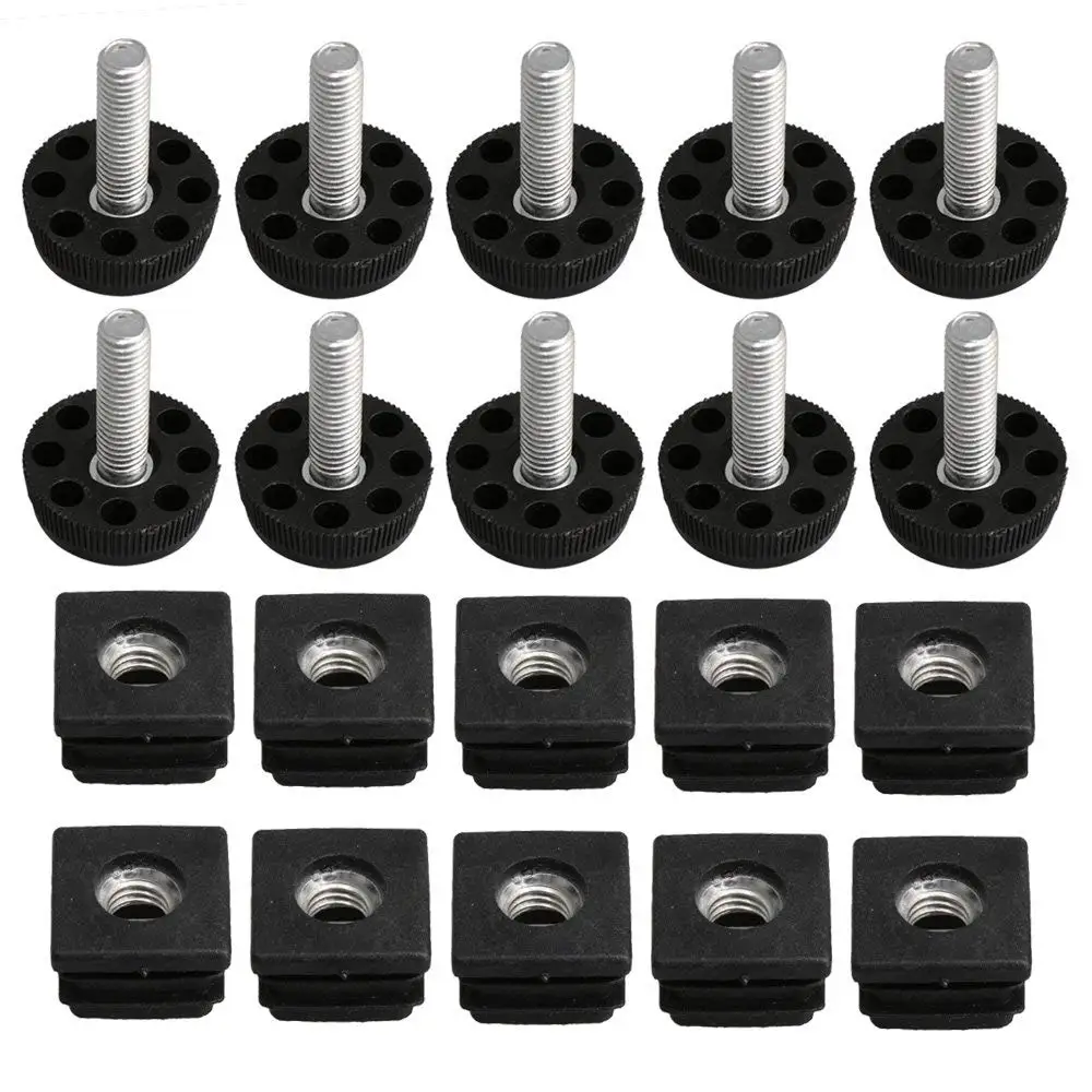 10PCS Thread Black Plastic Furniture Legs Plugs Blanking End Caps Insert Plugs with Adjust Thread Feet Square Pipes M8
10PCS Thread Black Plastic Furniture Legs Plugs Blanking End Caps Insert Plugs with Adjust Thread Feet Square Pipes M8