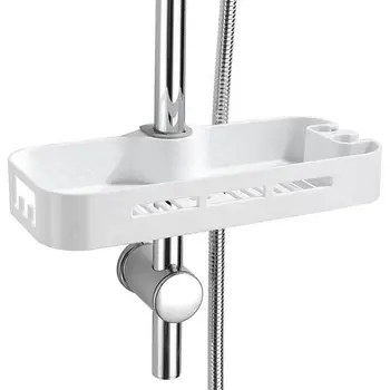 Storage Shelf for Shower Shelf Soap or Shampoo Holder Shower Post Telescopic ABS Towels Mounting without Drilling, Bathroom Or 
Storage Shelf for Shower Shelf Soap or Shampoo Holder Shower Post Telescopic ABS Towels Mounting without Drilling, Bathroom Or