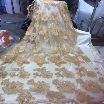Sequin Mesh Lace Nigeria Wedding Gold Embroidery French Net Lace Latest High Quality African Tulle Lace Beaded Fabric X1419
Sequin Mesh Lace Nigeria Wedding Gold Embroidery French Net Lace Latest High Quality African Tulle Lace Beaded Fabric X1419