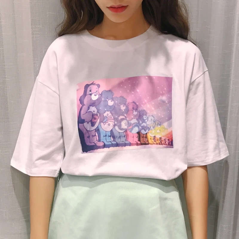 Women'S Summer Harajuku Kawaii Girl Cute Little Bear Rainbow Color Printing T-Shirt Loose Leisure Solid Tee Female For Women
Women'S Summer Harajuku Kawaii Girl Cute Little Bear Rainbow Color Printing T-Shirt Loose Leisure Solid Tee Female For Women