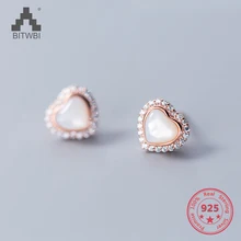 New 925 Sterling Silver Fashion Simple Sweet Rose Gold Love Heart Zircon Stud Earrings Fine Jewelry for Womem
New 925 Sterling Silver Fashion Simple Sweet Rose Gold Love Heart Zircon Stud Earrings Fine Jewelry for Womem