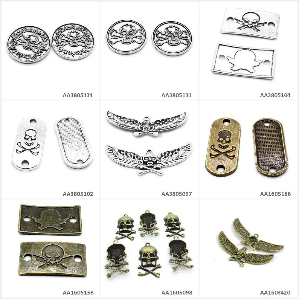 Antique Bronze Silver Plated Jewelry Making Charms Pirate Skull Demon Tag Connector Wings Coin Crafting Craft Beading
Antique Bronze Silver Plated Jewelry Making Charms Pirate Skull Demon Tag Connector Wings Coin Crafting Craft Beading