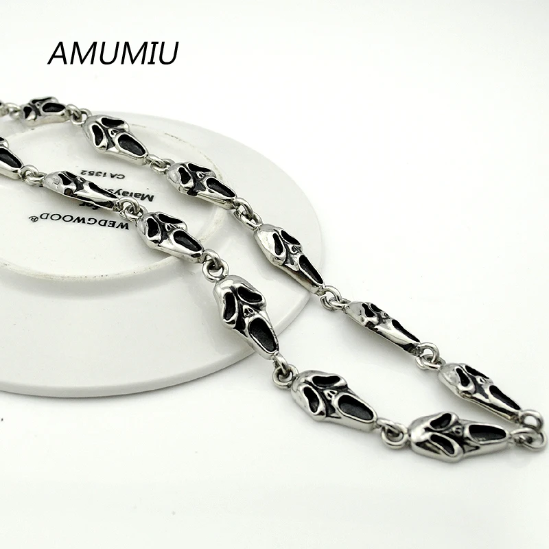 AMUMIU halloween gift,stainless steel ghost necklace skull chain 12MM Wide 55CM Length,men's rock style jewelry stainless HZP113
AMUMIU halloween gift,stainless steel ghost necklace skull chain 12MM Wide 55CM Length,men's rock style jewelry stainless HZP113