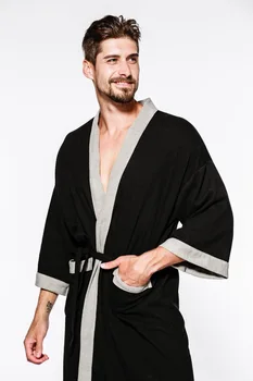 Fashion Men's Sleep Robes Plus Size 100kg Waffle Nighty Spring Sleepcoat For Men Three Quarter Sleeve Night-robe Spa Hotel Robe
Fashion Men's Sleep Robes Plus Size 100kg Waffle Nighty Spring Sleepcoat For Men Three Quarter Sleeve Night-robe Spa Hotel Robe