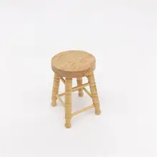 ドールハウスミニチュア家具クルミ木製ラウンドスツールキッチンサイドテーブルシート 1/12 ミニ FF4(China)