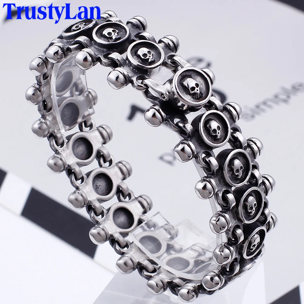 Personality Skull Mens Bracelets Bangles Heavy Solid Stainless Steel Charm Man Bracelet Men Vintage Jewelry For Night Club Boy
Personality Skull Mens Bracelets Bangles Heavy Solid Stainless Steel Charm Man Bracelet Men Vintage Jewelry For Night Club Boy