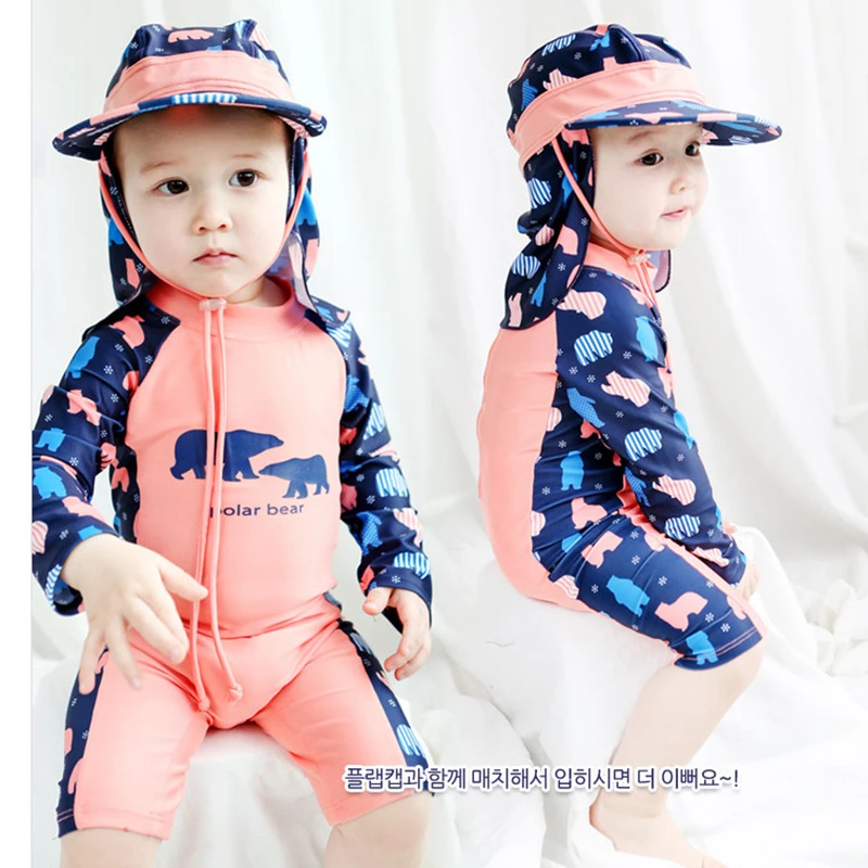 New Models 1-8 years Baby one piece Swimwear Bear Pattern Children Bathing Suit Swimming swim Cap Rash Guard Korean RashGuard
New Models 1-8 years Baby one piece Swimwear Bear Pattern Children Bathing Suit Swimming swim Cap Rash Guard Korean RashGuard