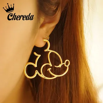 Chereda Cartoon Mickey Gold Stud Earrings for Women Geometric Elegant Earring Girl Office Valentine's Day Christmas Gift
Chereda Cartoon Mickey Gold Stud Earrings for Women Geometric Elegant Earring Girl Office Valentine's Day Christmas Gift