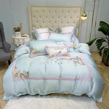 Luxury 100S Tencel Silk Flowers Bird Embroidery Bedding Set Queen King Size Duvet Cover Bed Sheet Bed Linen Pillowcases 4/7pcs
Luxury 100S Tencel Silk Flowers Bird Embroidery Bedding Set Queen King Size Duvet Cover Bed Sheet Bed Linen Pillowcases 4/7pcs