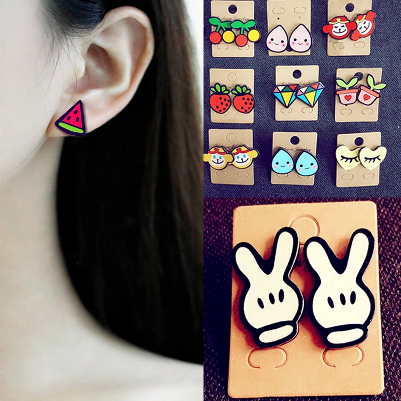 Hot 2018 Fashion Cute Sexy red lips Rabbit fruit Cartoon Eyes Girls earrings Acrylic Earrings For Women Gift
Hot 2018 Fashion Cute Sexy red lips Rabbit fruit Cartoon Eyes Girls earrings Acrylic Earrings For Women Gift