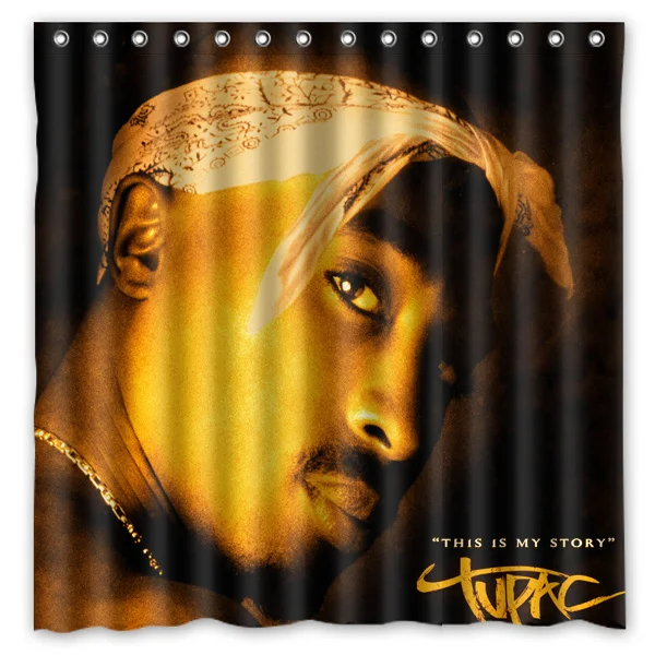 2Pac водостойкая занавеска для душа дома и ванной комнаты с 12 крючками полиэфирная
